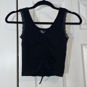 Black Laced Crop Top